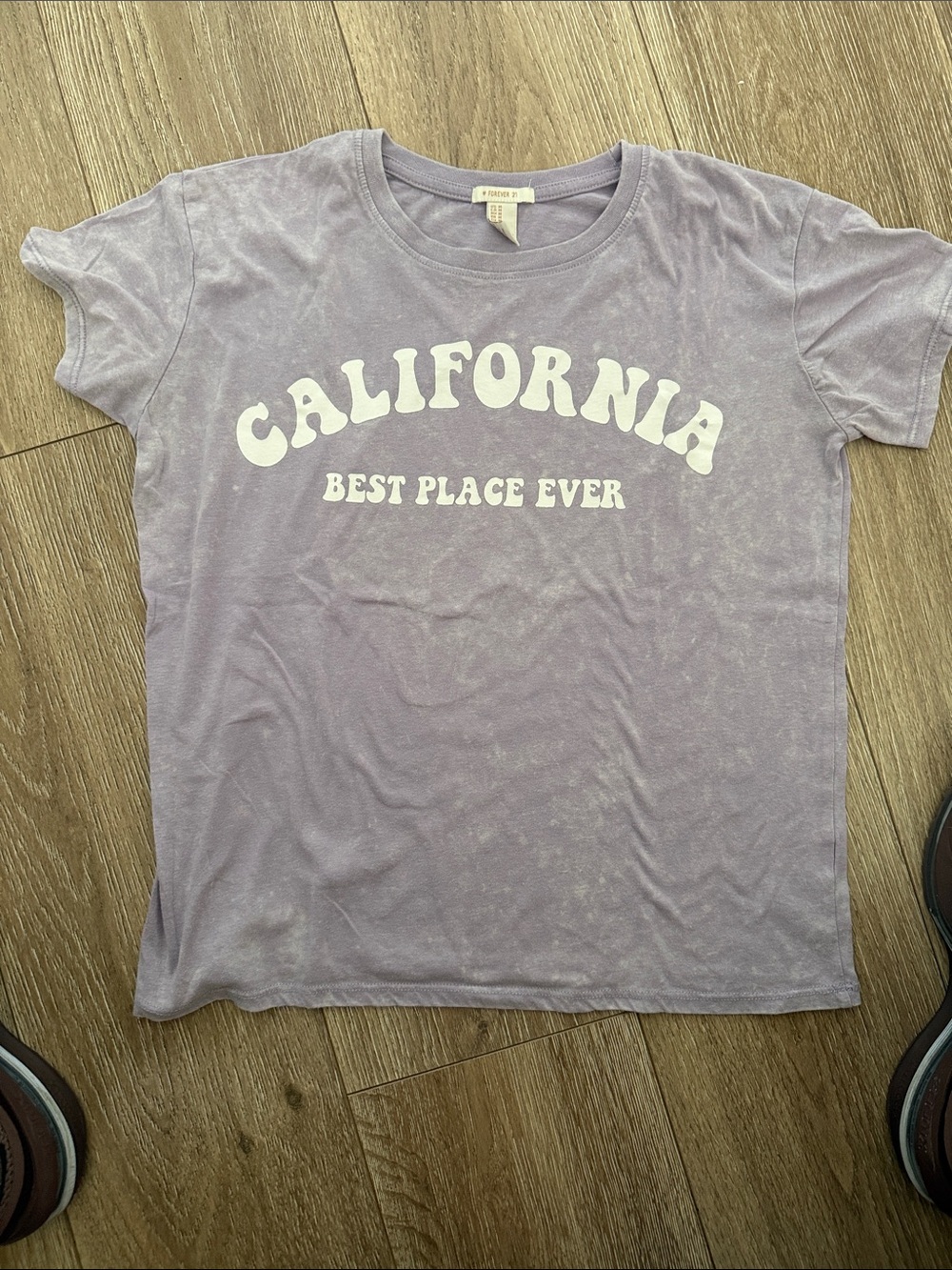 Forever 21 Lavender California Graphic Tee - White Lettering